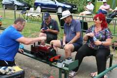 Mike with visitors